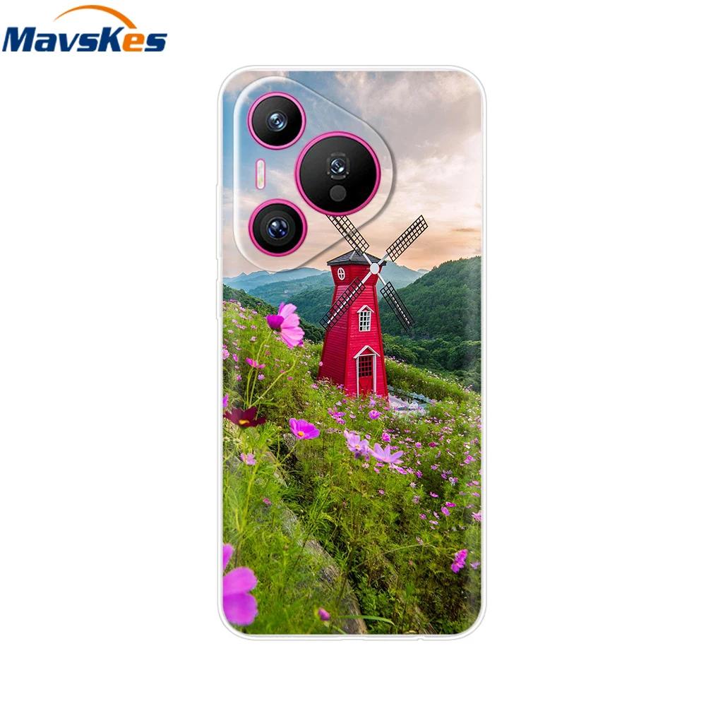 For Huawei Pura 70 Case Cute Cartoon Painted Cover Clear TPU Phone Cases For Huawei Pura 70 Pro+ Plus Pure70 70Pro Soft Fundas