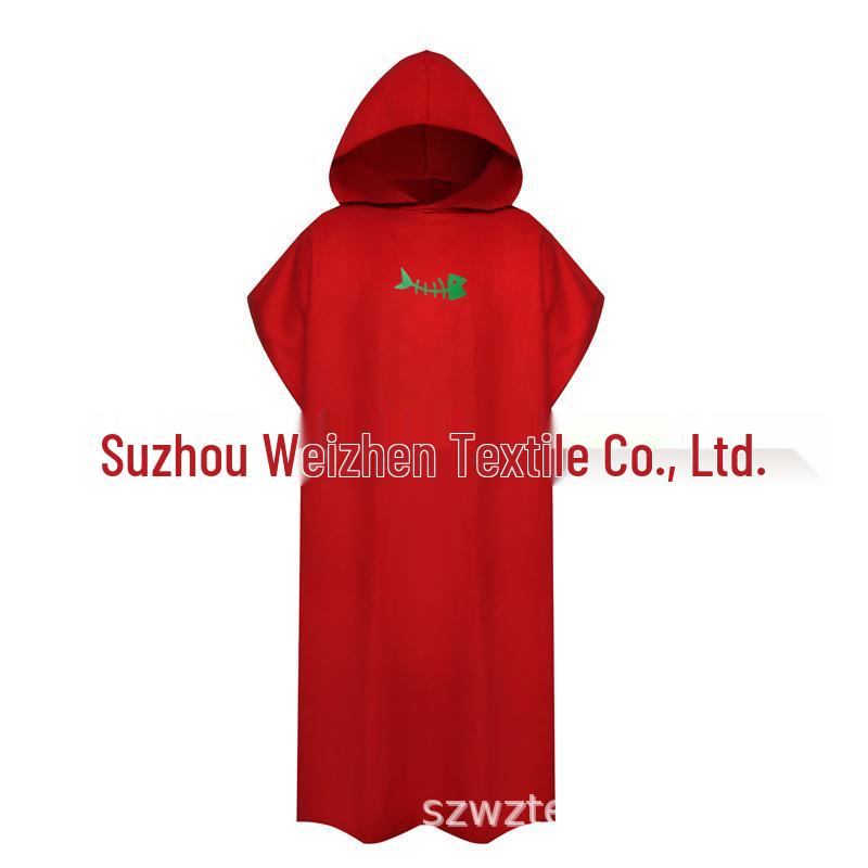 פונצ'ו חוף פליז דו-צדדי: חלוק מגבת לביש לחוף הים ולצלילה.