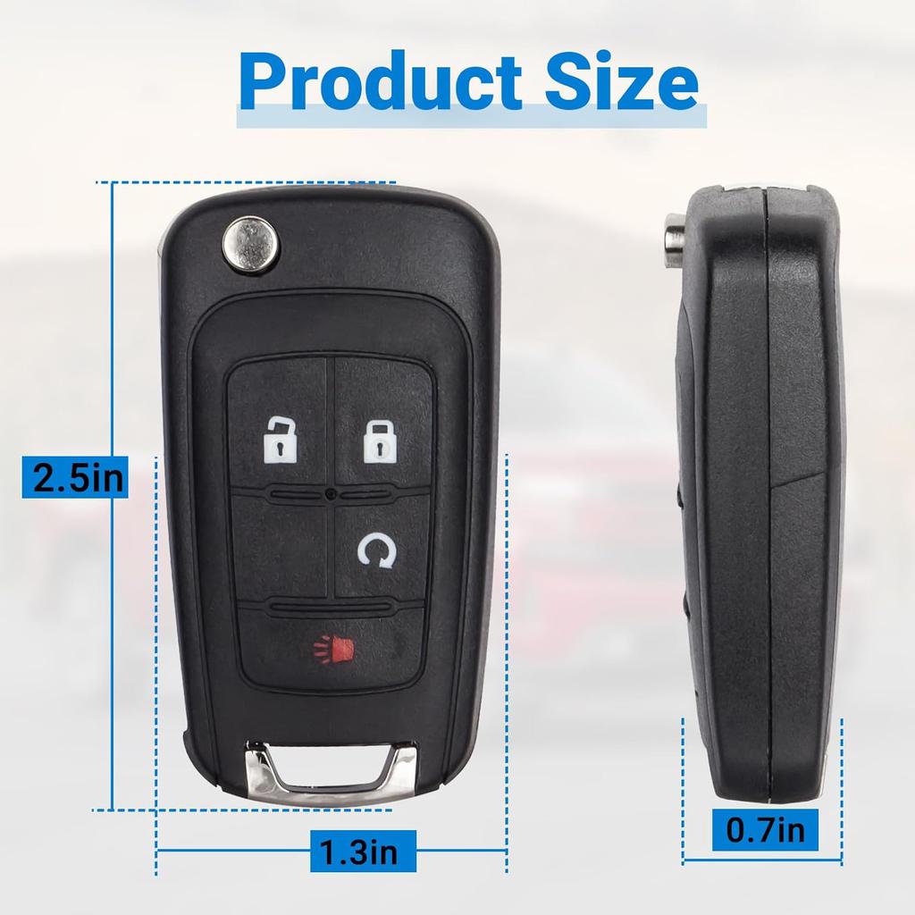 Car Key Fob Replacement Ignition Vehicles Compatible With 2010-2016 Chevy Equinox Sonic/ 2015-2016 Chevrolet Lmpala/ 2010-2016 GMC Terrain