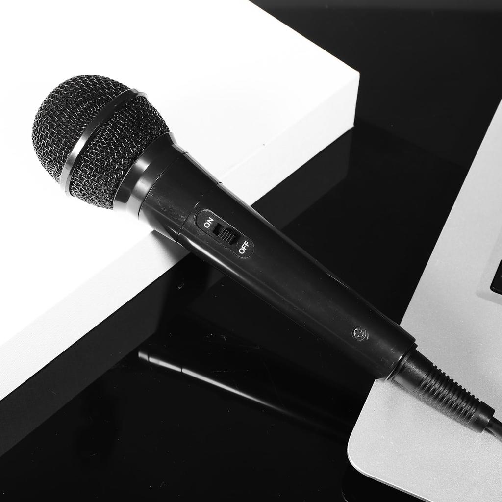 OUNONA Wired Karaoke Microphone, 6.5mm, Black, Handheld Microphone, Compact and Lightweight, for Home Karaoke, Singing, Game Commentary, Live