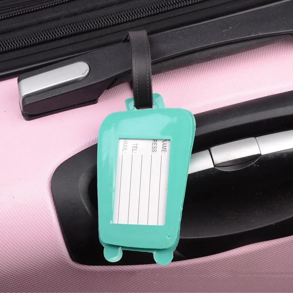 Etiqueta Identificadora Kawaii para Viagem de Negócios Mochila Bolsa de Mão Etiqueta de Bagagem de Silicone Mala de Viagem Tags de Nome ID com Alça