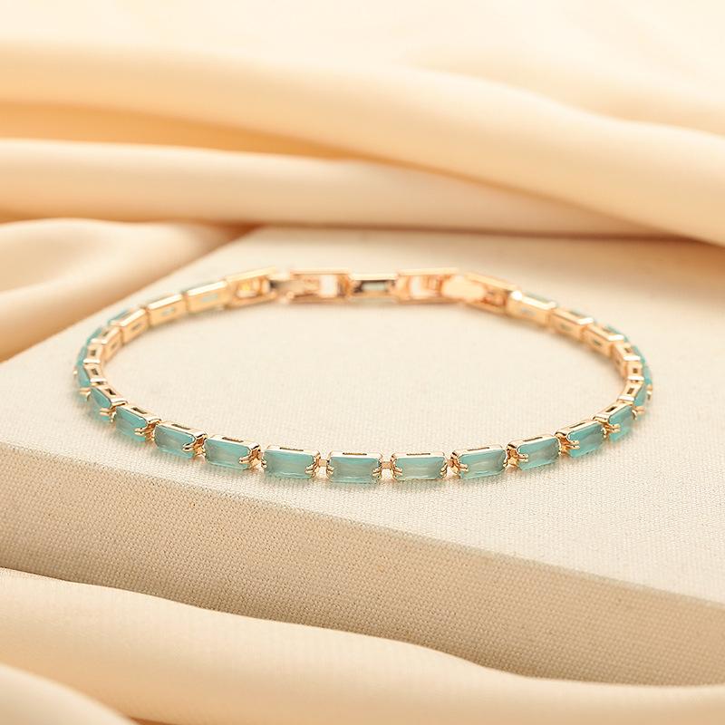 

Blue square bracelet, fashionable ins style