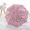 Pink Hearts Pattern Automatic Folding Umbrella Compact 8 Rib Design,Unique Style,Suitable for Everyday Outdoor Use,Perfect Gift for Fri