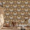 Rainbows and Butterflies Boho Wallpaper Ochre and Gold for Living Room and Bedroom 50x1000