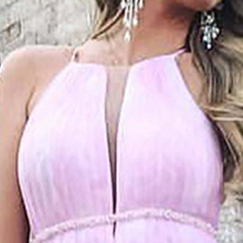 2025 Women's Gradient Deep V Evening Gown - European/American Style with Waist-Gathering & Big Swing