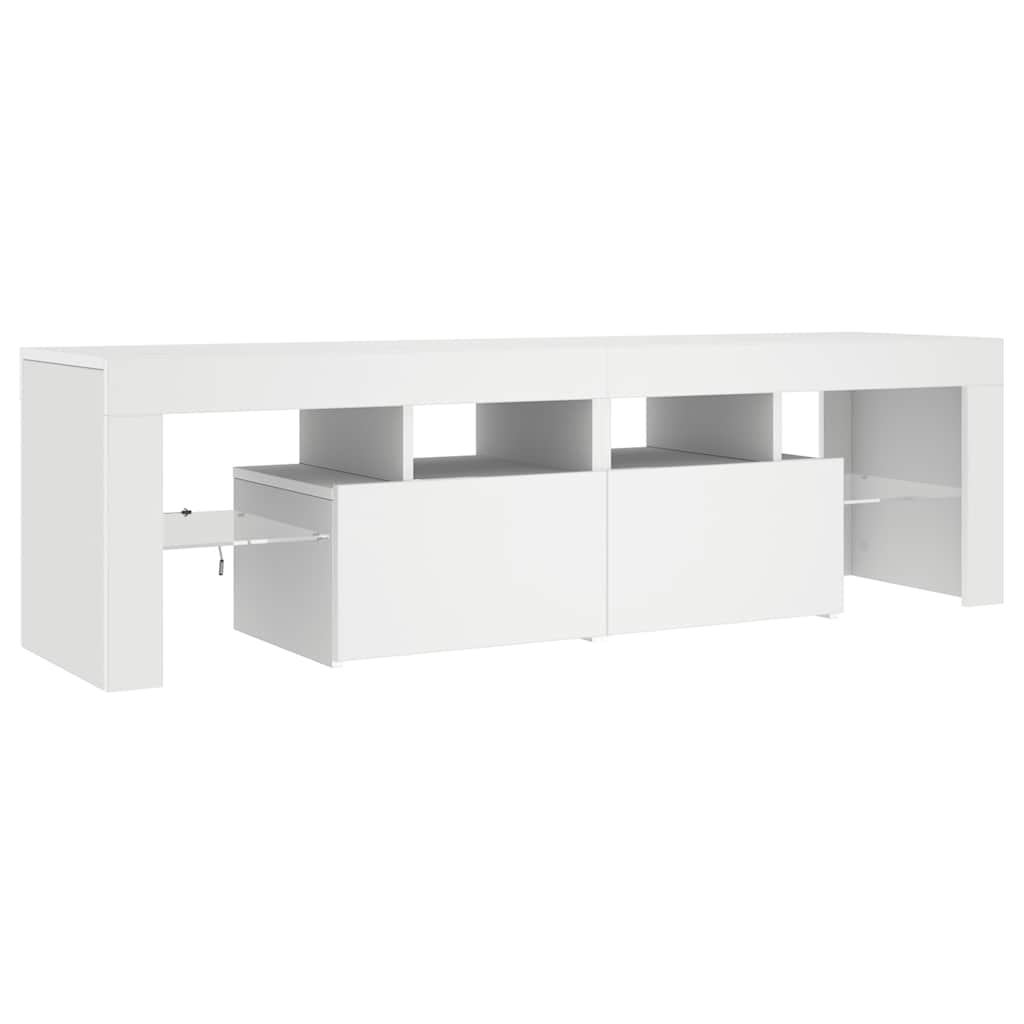 TV Cabinet with LED Lighting White 140 x 36.5 x 40 cm