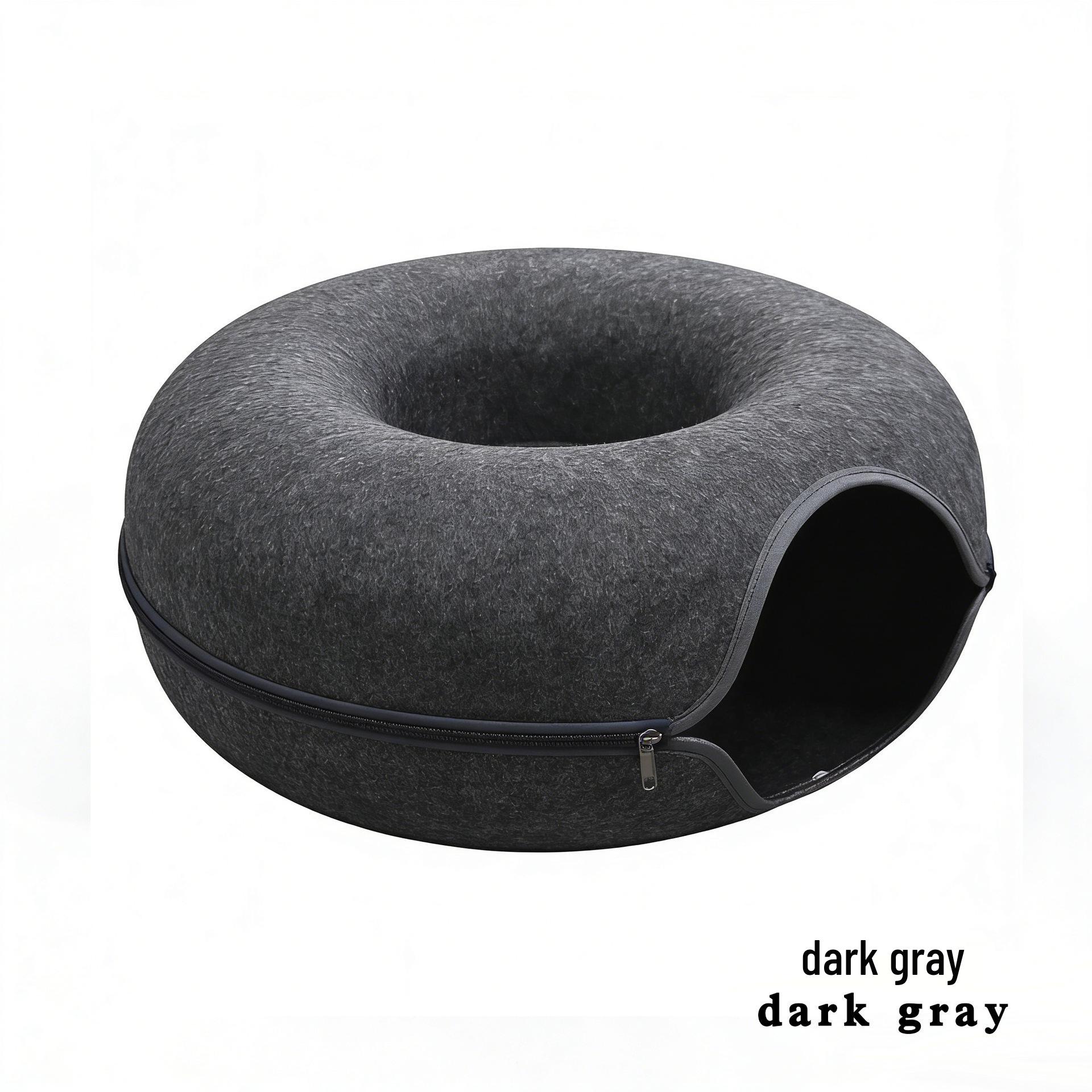 

Sweet Donut Tunnel Cat Bed with Removable Felt, Zipper Style, All-Season Enclosed Cat Bed (Includes VAT) Large 60*30cm