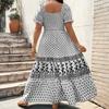 Sukienka damska Casual Zwiewne sukienki Dekolt okrągły Wakacje Boho Plaża Letnia sukienka