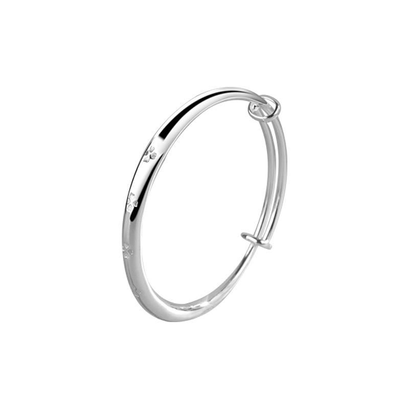 Glücksklee Solider Schiebe-Zug-Armreif Modisches Armband für Damen