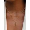 1pc Women's Fashionable Simple Square Multi-Layer Necklace