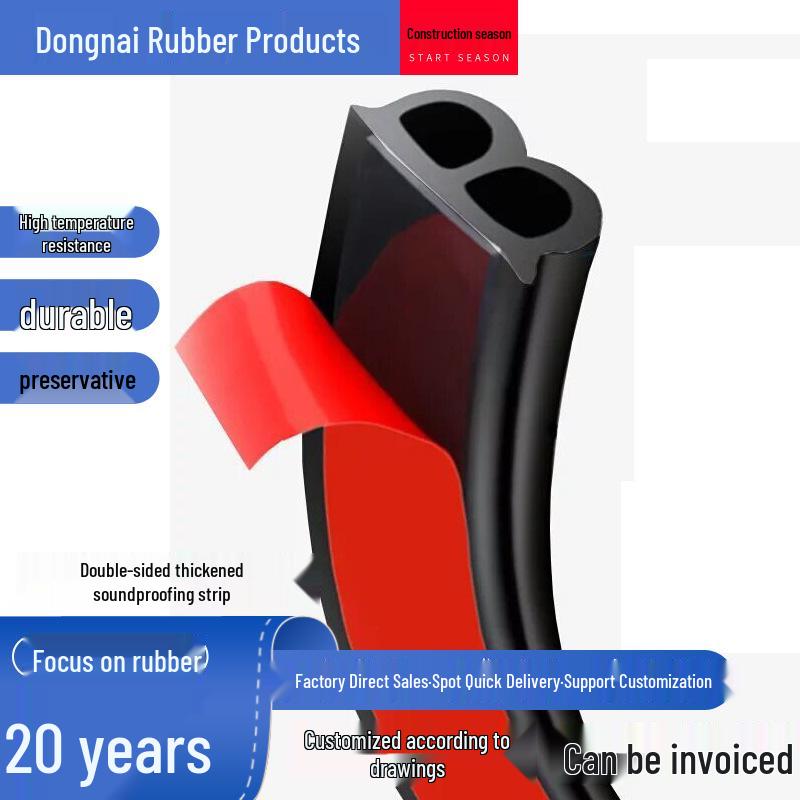 Universal B-Type Soundproof & Waterproof Car Door Sealing Strip 1 Meter - Basic Package