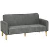2 Seater Sofa, Velvet Small Couch with 20cm Thick Padding, Wide and Deep Seat, Grey