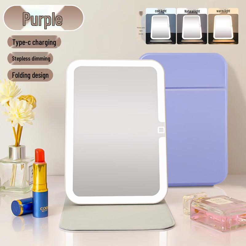 oenyled Portable Folding Lighted Makeup Mirror