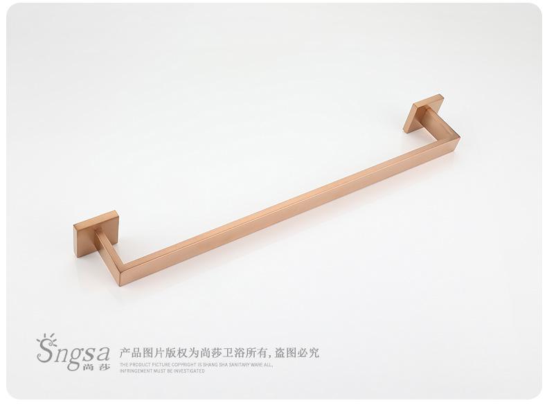 Set da Bagno in Acciaio Inossidabile 304 Rose Gold Spazzolato: Portasciugamani, Anello portasciugamani, Portarotolo carta da cucina, Gancio.