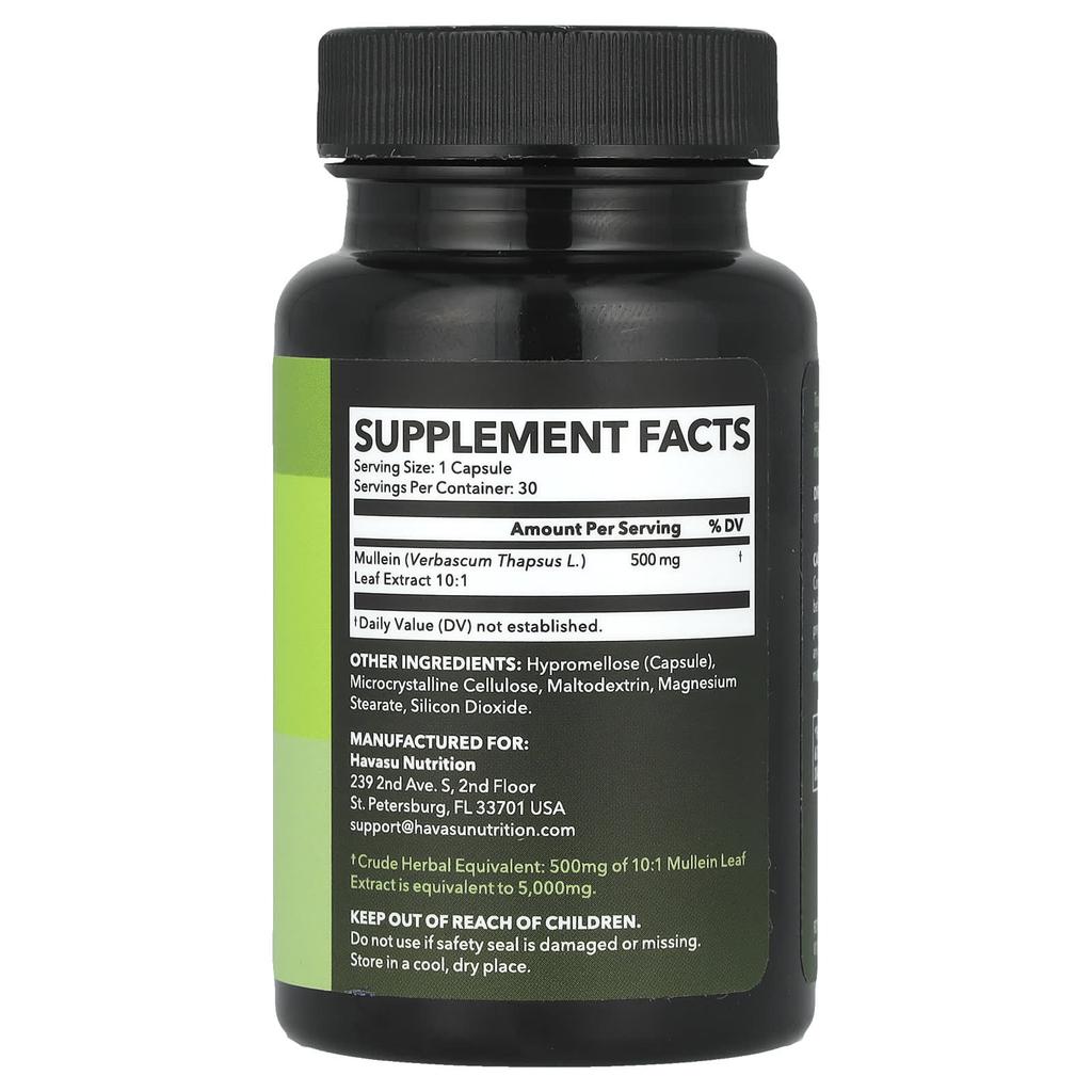 Mullein Leaf, 500Mg, 30 Capsules
