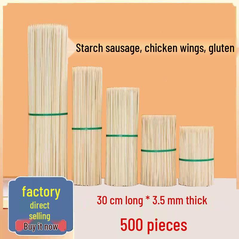 Disposable Bamboo BBQ Skewers for Sausages, Lamb, Bóbó Jī, Fried Skewers, and Tanghulu