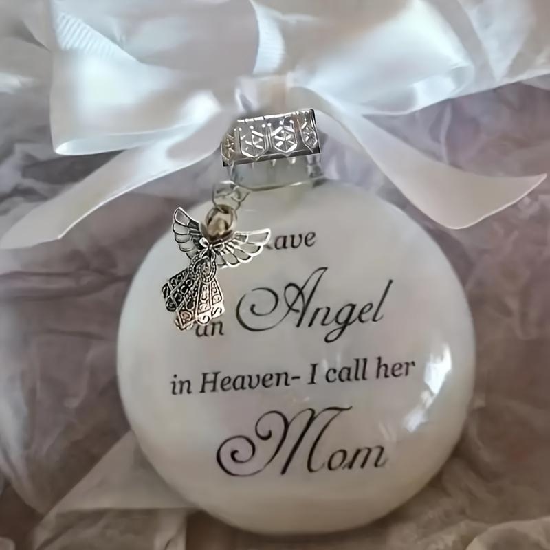 In Loving Memory Pendant with Feather Decoration and Custom Name - Ideal for Christmas Tree and Home Decoration