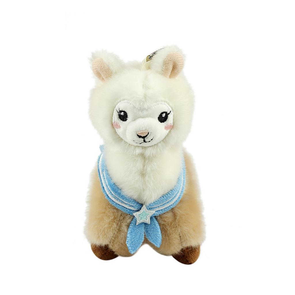 Plush Alpaca Keychain With Cute Bow Tie For Bookbags And Gifts
