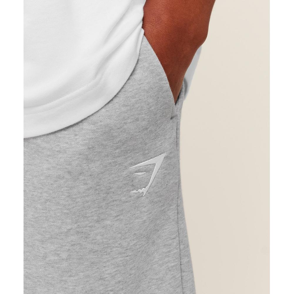 Gymshark Crest Oversized Joggers Light Grey Core Marl A4c5v Gbcn