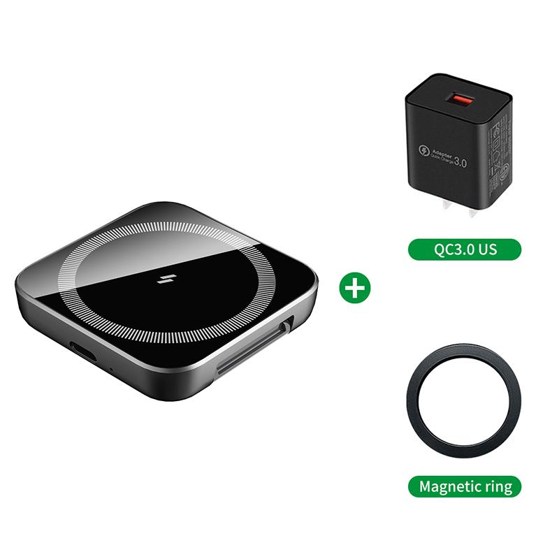 Carregador Sem Fio 2 em 1 para Magsafe 15W Carregamento Rápido para iPhone 16 Pro Max Carregador de Relógio Placa de Carregamento Magnético Portátil