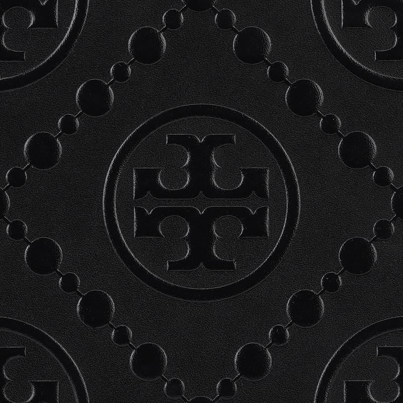 Tory Burch T Monogram Brand Print Adjustable Detachable Shoulder Strap Embossed Leather Tote Shopping Bag Women Tote Black 162013-001