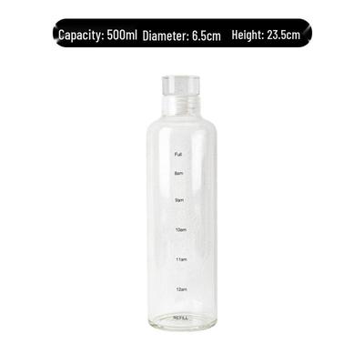ZISIZ Graduated Glass Water Bottle