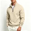Men's Casual Zip-Up Stand Collar Sweatshirt, Color Thick Warm Pullover for Winter