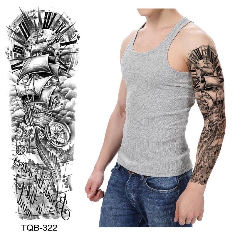 Emmy Full Arm Big Flower Arm Big Pattern Tattoo Sticker Set Water Transfer Disposable Tattoo