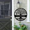 Metal Wall Art Tree of Life Custom Surname Sign for Home Garden Wedding Gift