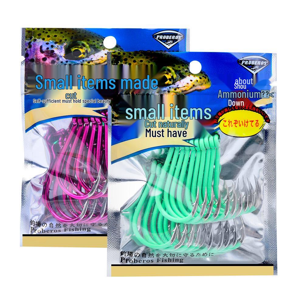 Cârlig de Pescuit Marin Luminos cu Barbă, Rezistent la Rugină, cu Ochet pentru Pescuit la Pește Mare și Pescuit la Stânci