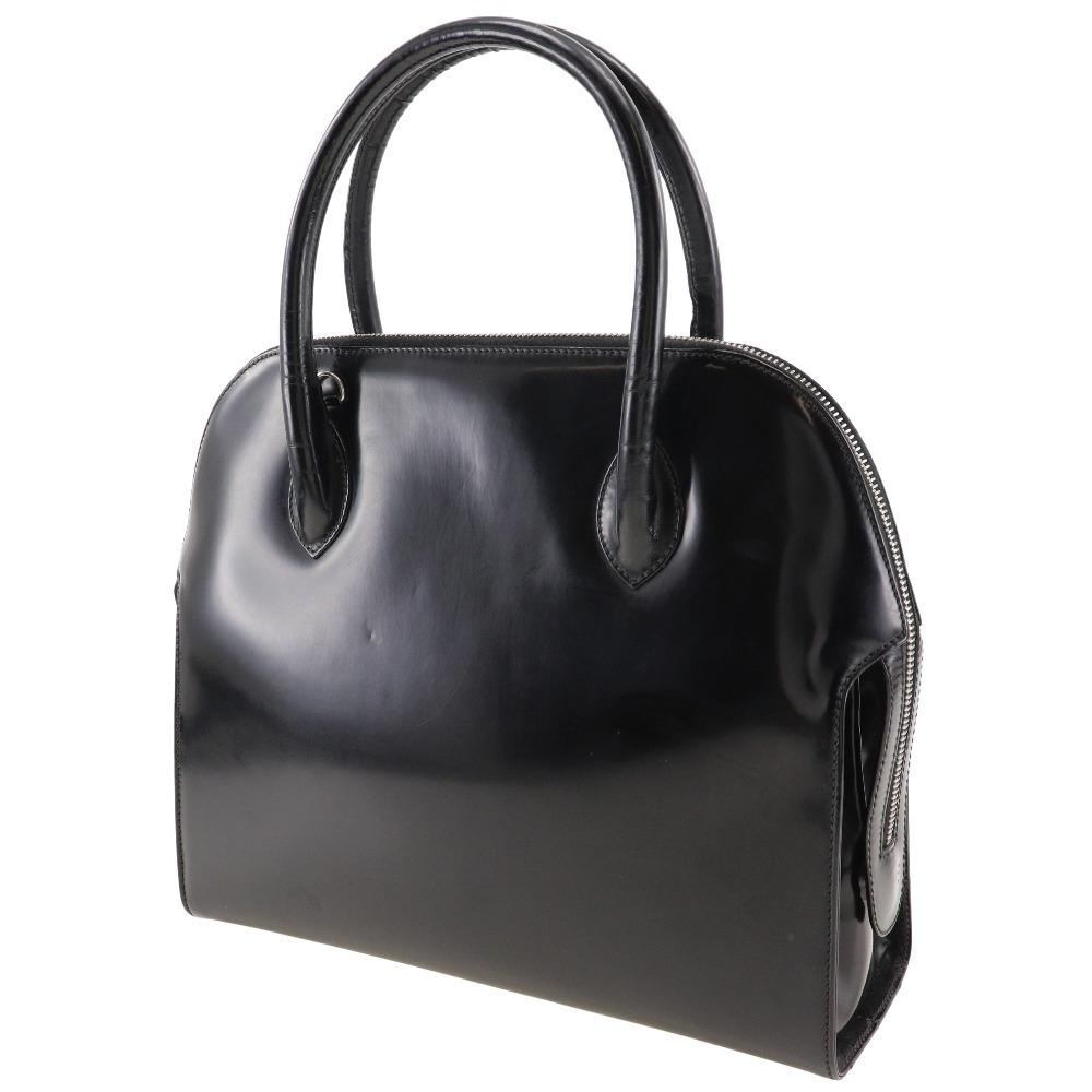 Salvatore Ferragamo Gancini Handbag BW-216653 Black Enamel Women Used
