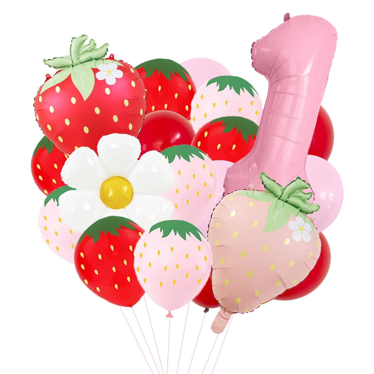 

Матовый набор воздушных шаров из алюминиевой пленки с фруктовой тематикой, клубника, оформление сцены детской вечеринки по случаю дня рождения, реквизит для фото Strawberry Set 1