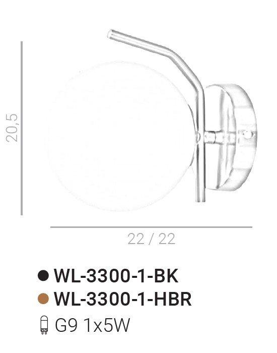 Kinkiet Carimi WL-3300-1-HBR Italux