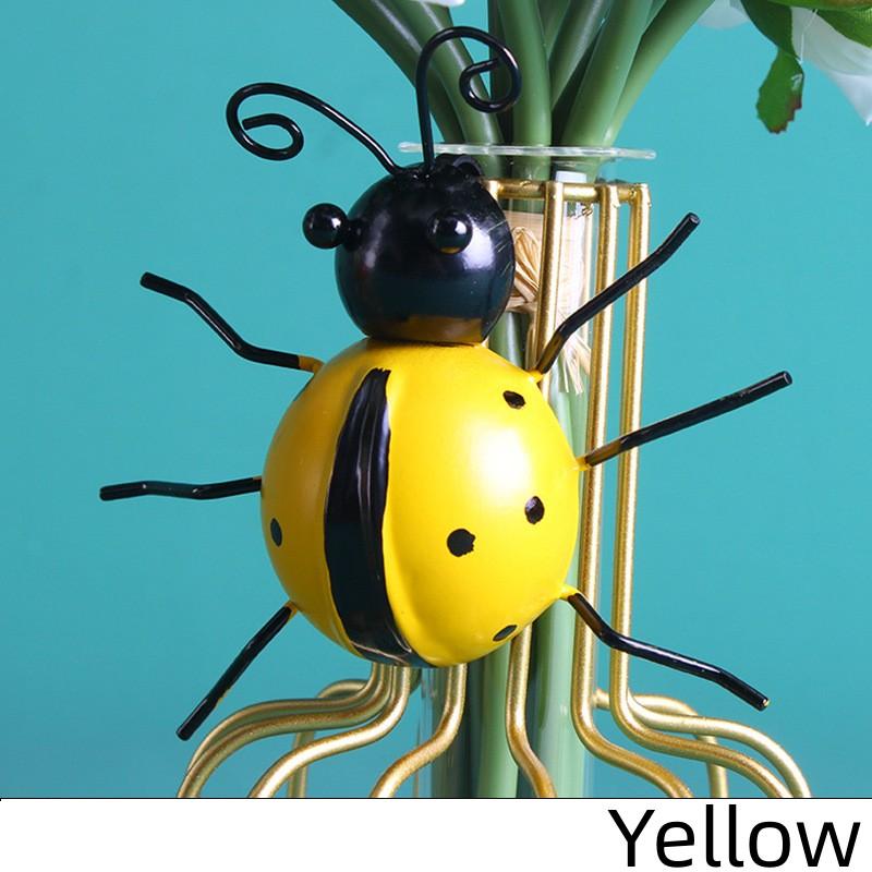 Nieuw 5-1 Stuks Mini Metalen Lieveheersbeestje Hek Hanger Muurhanger Ornament Beeldje Buiten Terras Tuin Beeldje Beeldhouwwerk Huisdecoratie