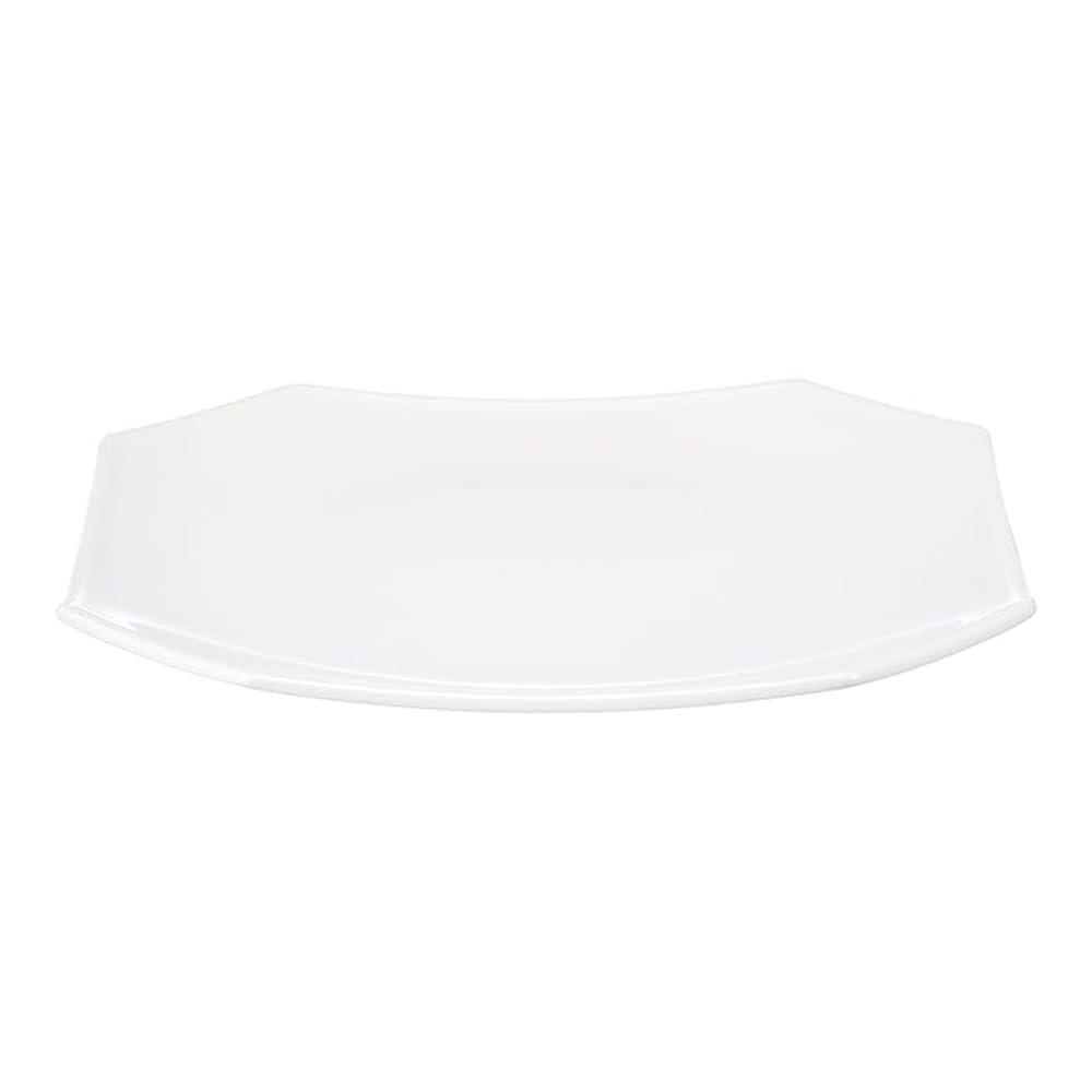 NARUMI WAKU WHITE Plate, 23cm, White, Simple and Stylish, Lunch Plate, Single Plate, Octagonal Plate, Microwaveable, Dishwasher Safe, 52100-5867