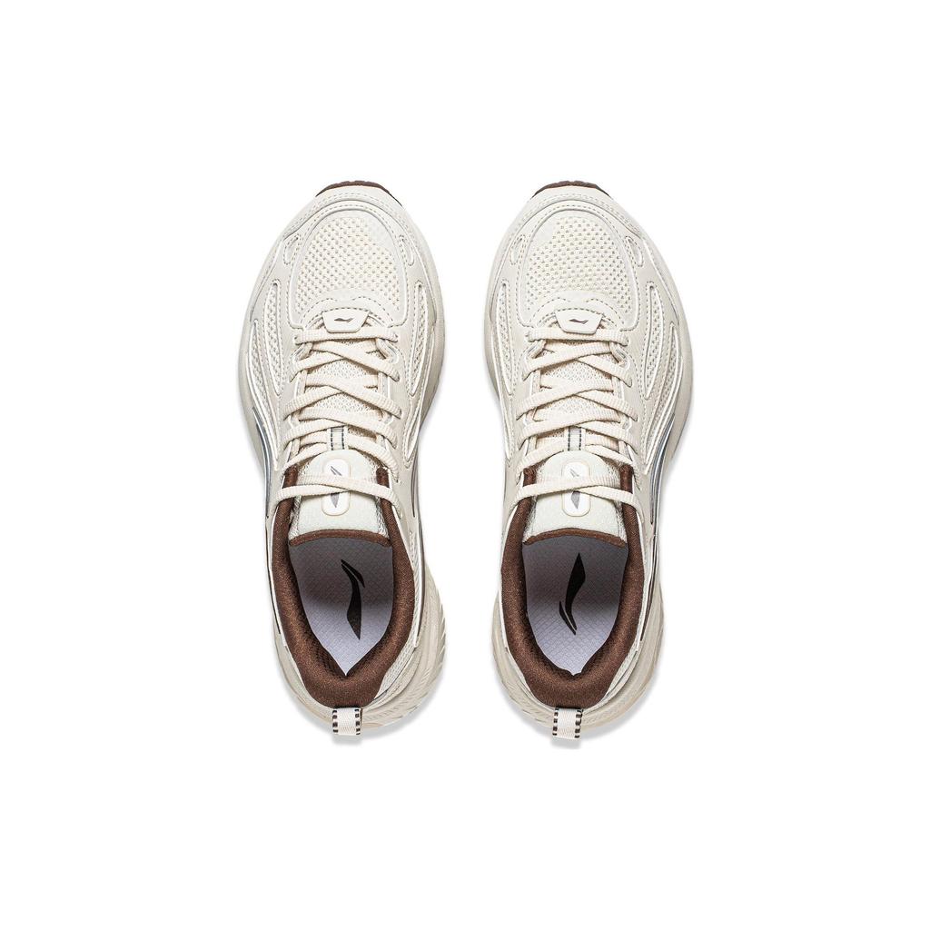 Li Ning Fuyiao V2 Lightweight High Resilience Shock Absorption Non-Slip Wear-Resistant Low-Top Running Shoes Women sneaker Pearl-White ARXT022-3