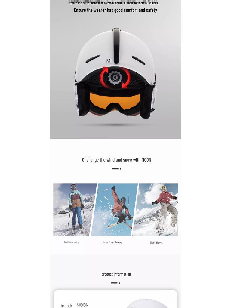 Unisex Skihelm mit Skibrille: Asiatische Passform, Stoßfest, Integrierte Formgebung für Rad- und Bergsicherheit