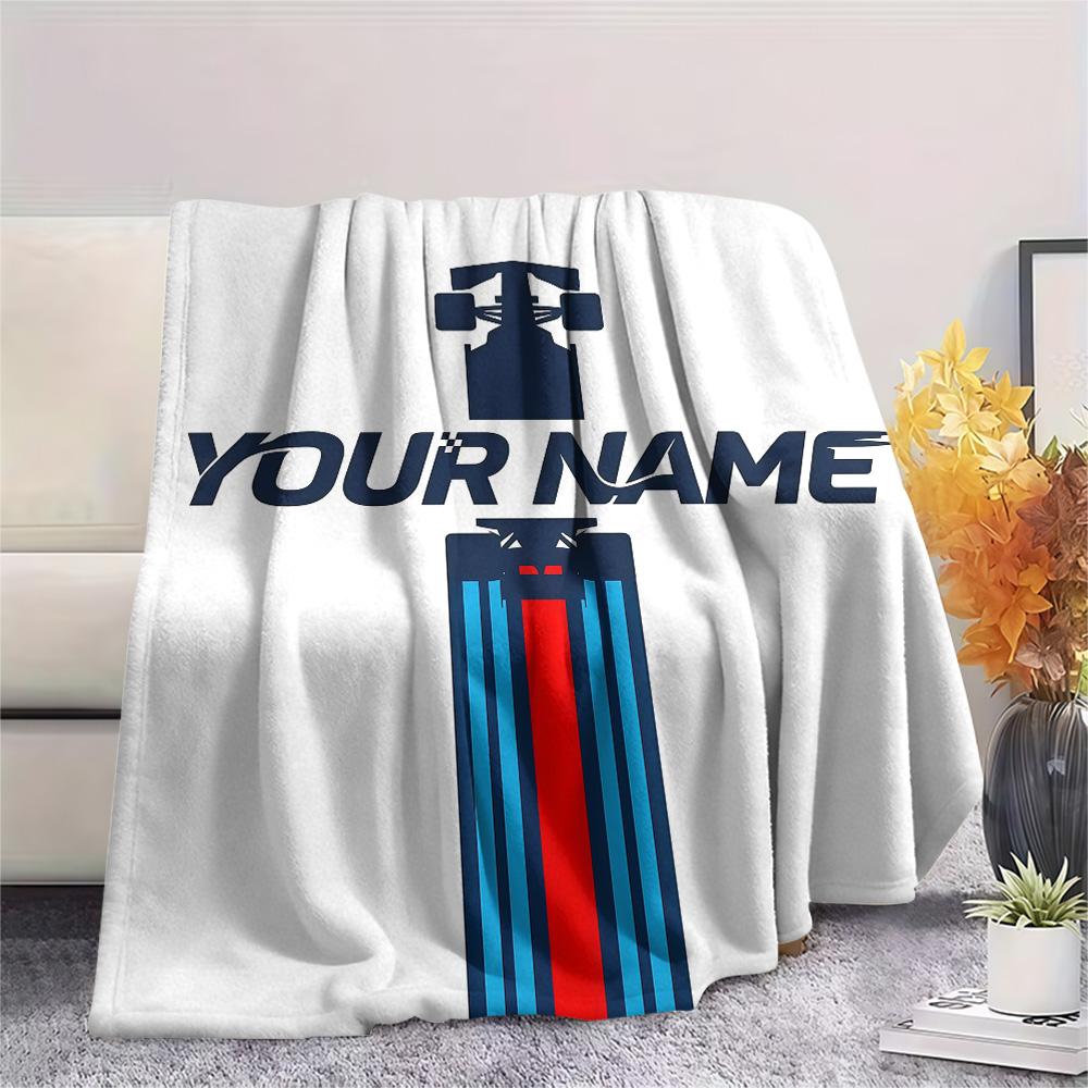 1PC Martini Custom Name Patterned Flannel Blanket Suitable For All Seasons For Home Decor Warmth And Comfort Gifts Holiday Present