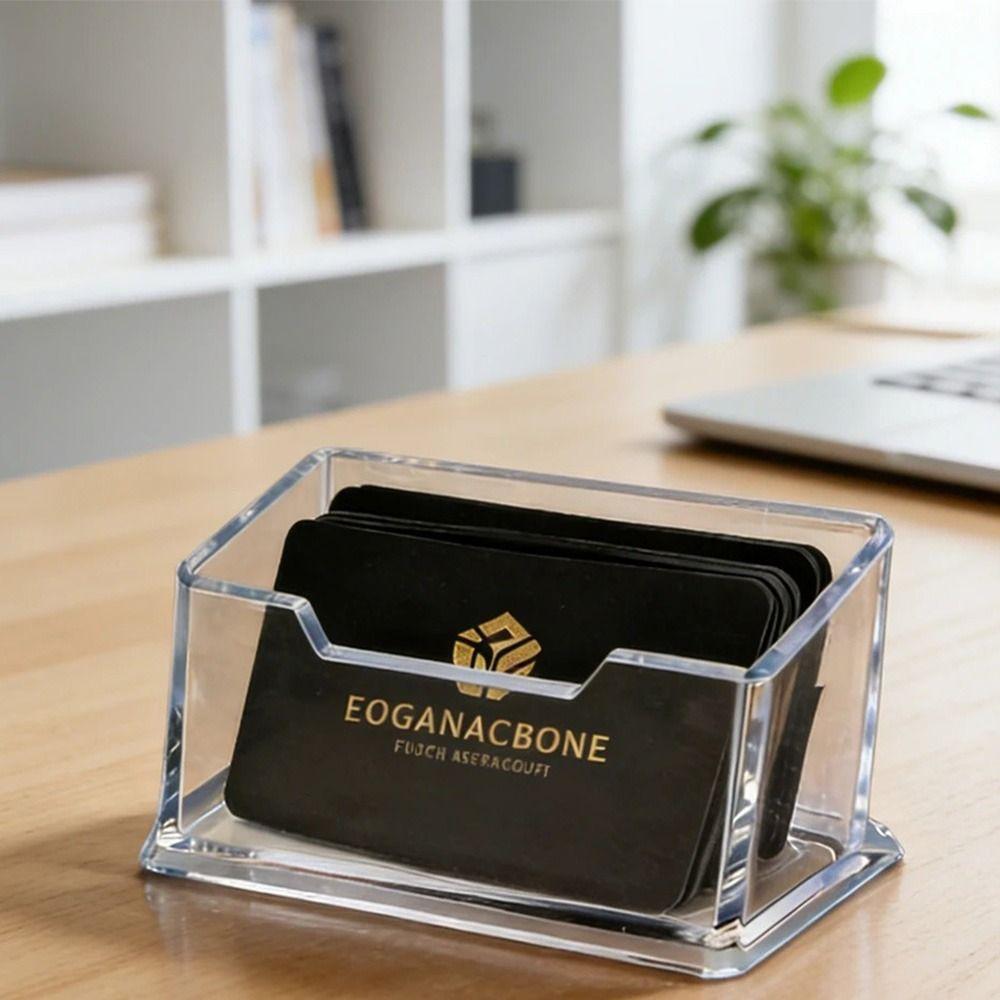 Single Layer Business Card Display Stand Clear Acrylic Visiting Card Organizer  Hotel Desktop