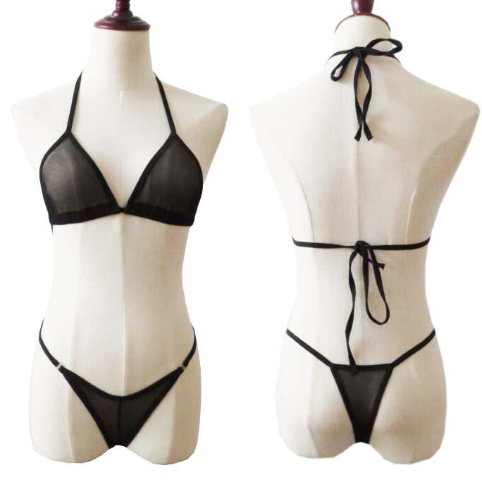 Cross-Border Sexy Women's Mesh Three-Point Bikini Lingerie