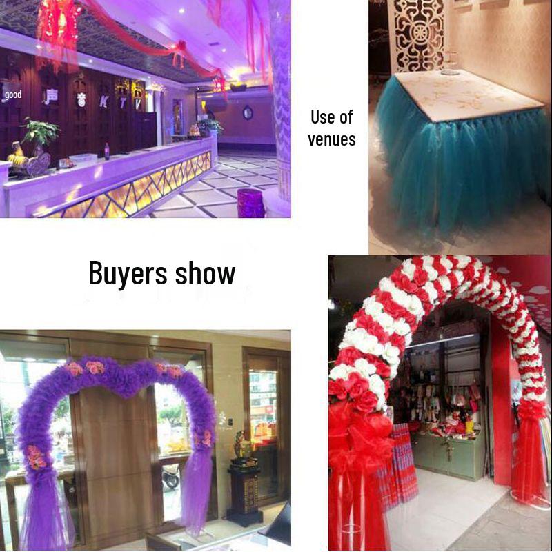 Wedding Stair Railing Gauze Drapes and Floral Decorations Set