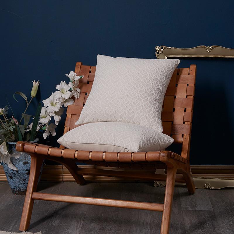 Pillowcase Only Luxurious French Creamy Style Chenille Pillow Cover With Geometric Patterns