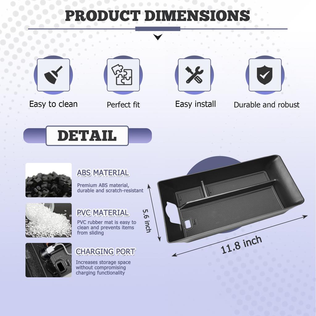 For Toyota Camry 2025 9th Gen (LE/SE/XLE/XSE) Center Console Organizer Storage Box Armrest Car Interior Car Tray Accessories