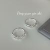 Su Chuang S925 Sterling Silver Twisted Knot Adjustable Women's Ring - Korean Minimalist Design