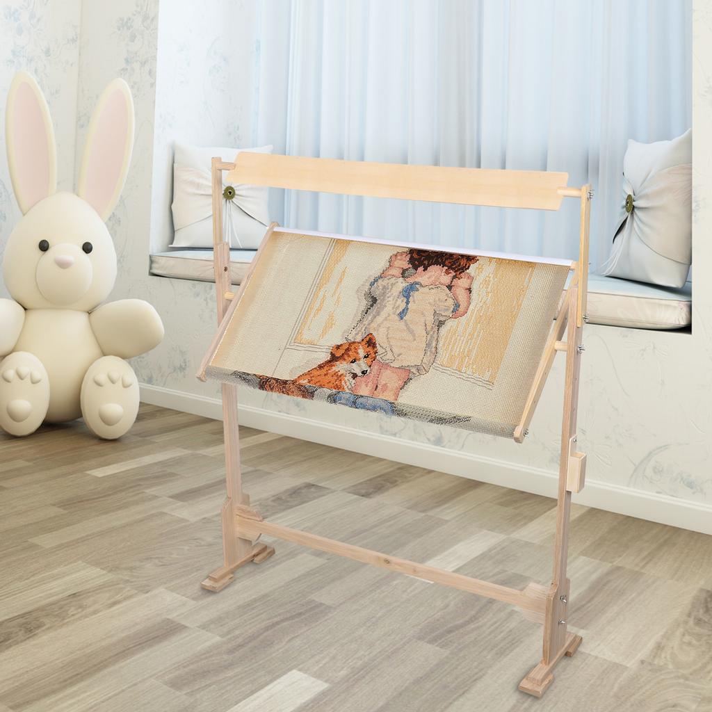 Large Adjustable Floor Embroidery Stand, Professional Craft Embroidery Hoop Holder, Freestanding Sewing Frame for Tapestry