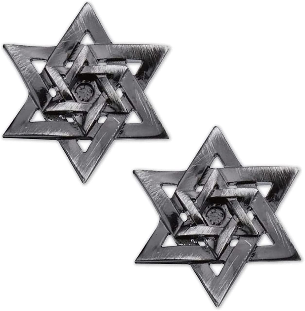 

WOWTAC Two Hexagram Pin Badges for Men, Pin Badge Brooch, Simple Badge, Lapel Pin, Tuck Pin, Pin Badge, Butterfly Clutch