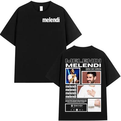 Rapper Melendi Tour 2025 Album Merch TShirts Mens Vintage Oversized Cotton Tshirt Y2K Casual High Quality Short Sleeve T Shirt