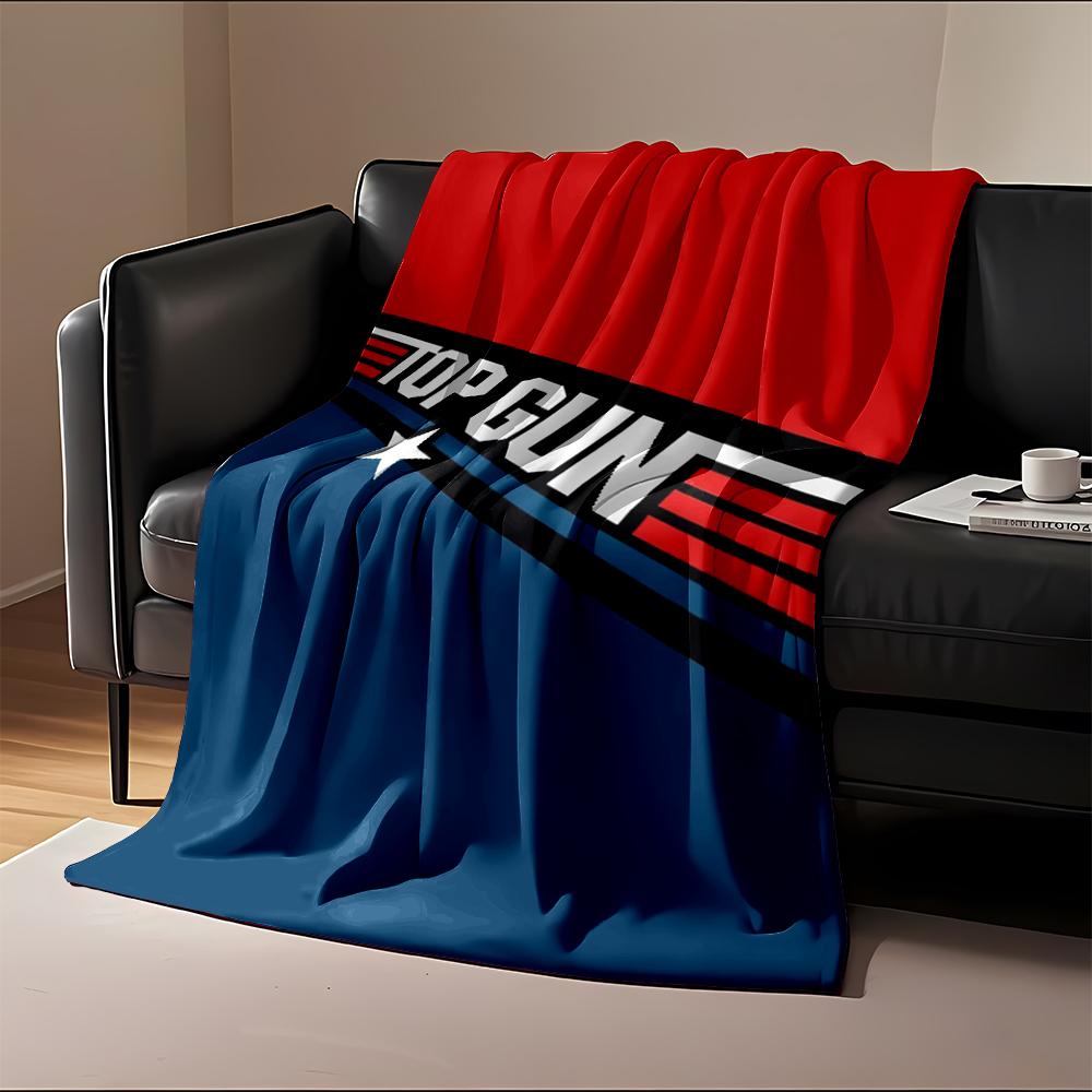 Top Gun-themed red and blue blanket Flannel blanket for bedroom, living room, sofa, and nap sofas.