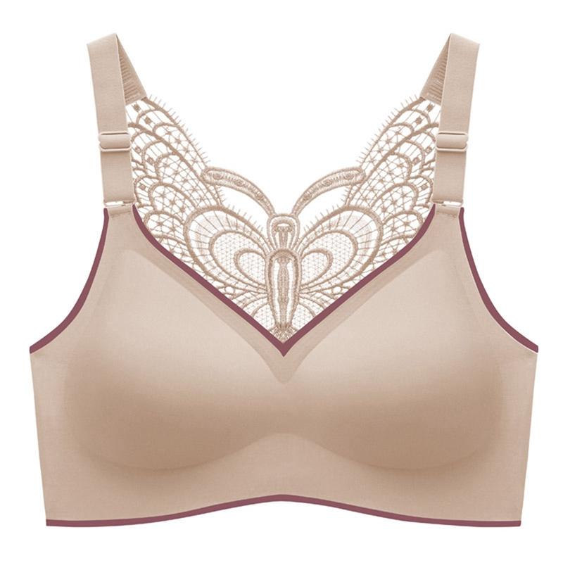 Women Back Butterfly Design Gathered Bra Adjustable Strap Sports Yoga Bra with Chest Pad