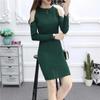 Schulterfreies, langärmliges Strickkleid für Damen, sexy und eng anliegender Strickpullover, Hüftwickel-Unterziehpullover, ausgehöhlt, mittellang